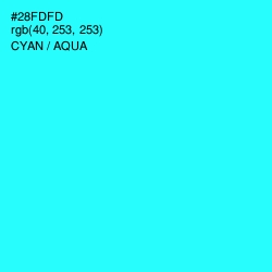 #28FDFD - Cyan / Aqua Color Image